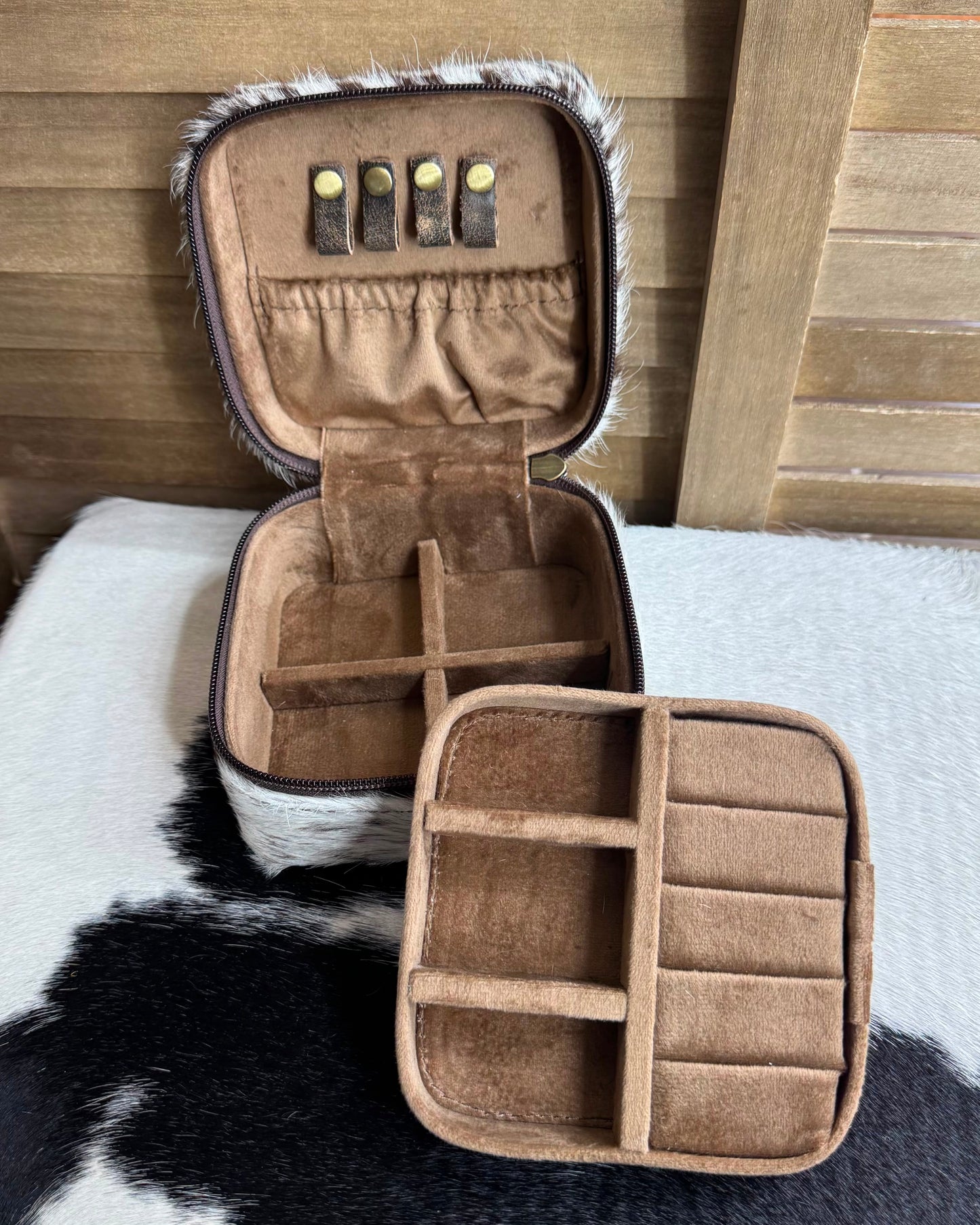 Cowhide Travel Jewelry Box