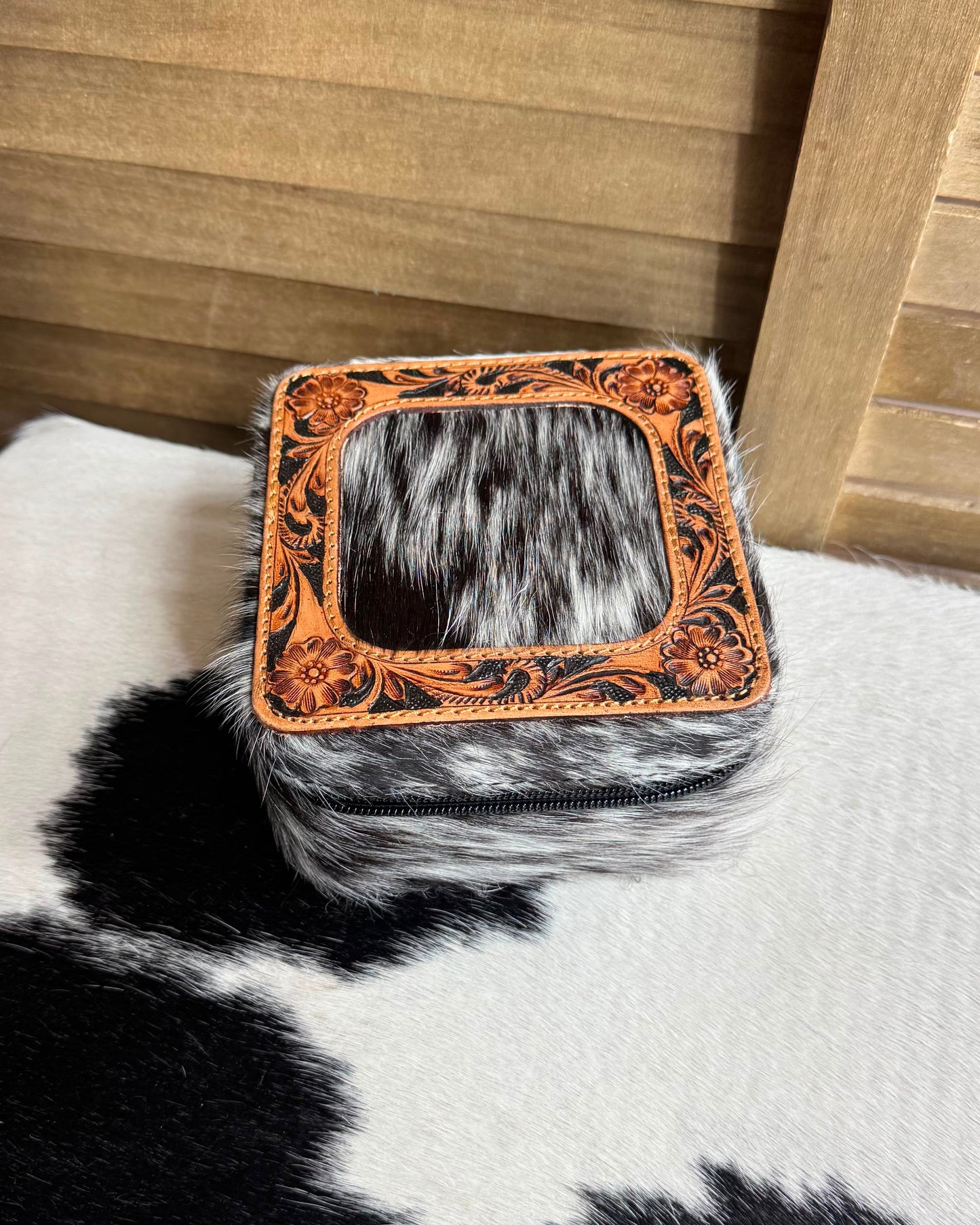 Cowhide Travel Jewelry Box