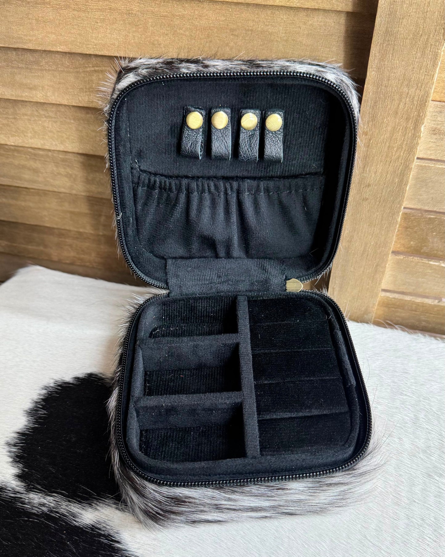 Cowhide Travel Jewelry Box