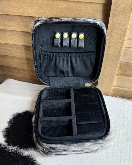 Cowhide Travel Jewelry Box