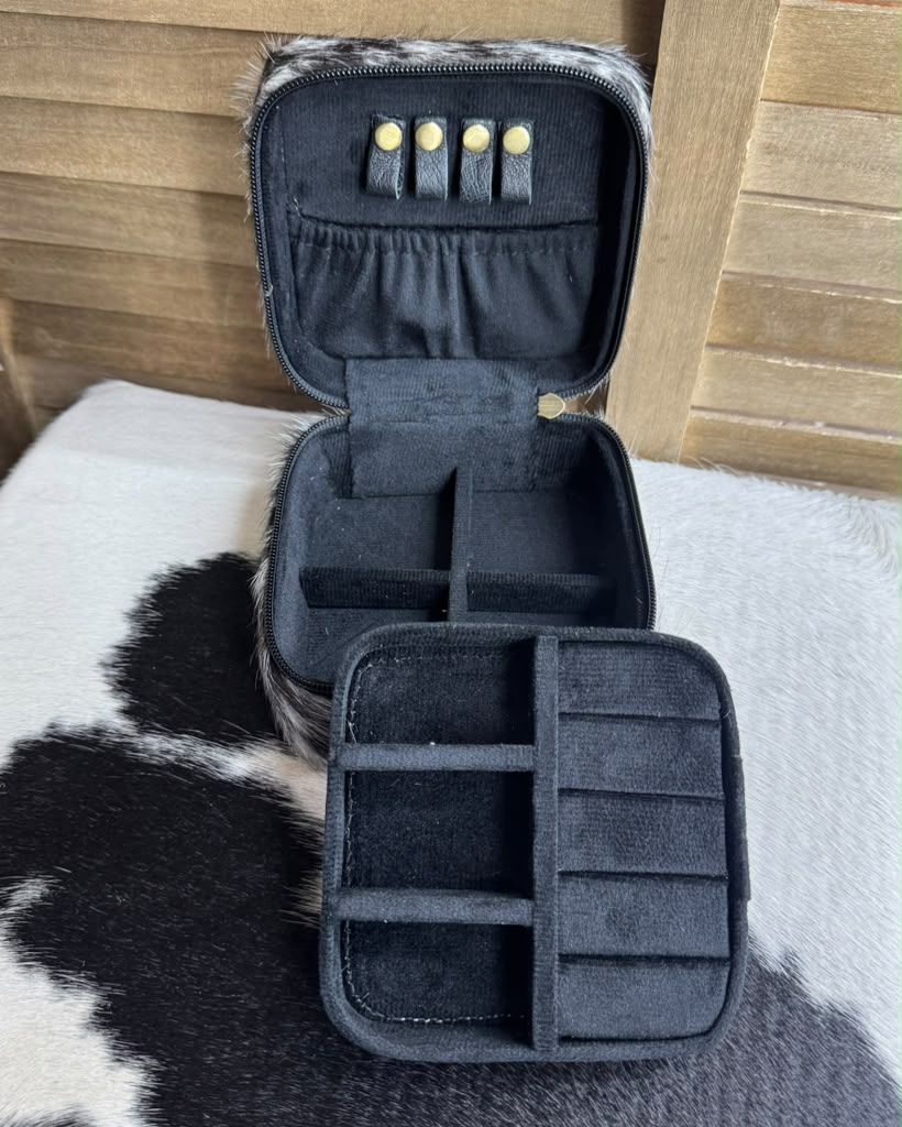 Cowhide Travel Jewelry Box