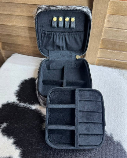 Cowhide Travel Jewelry Box