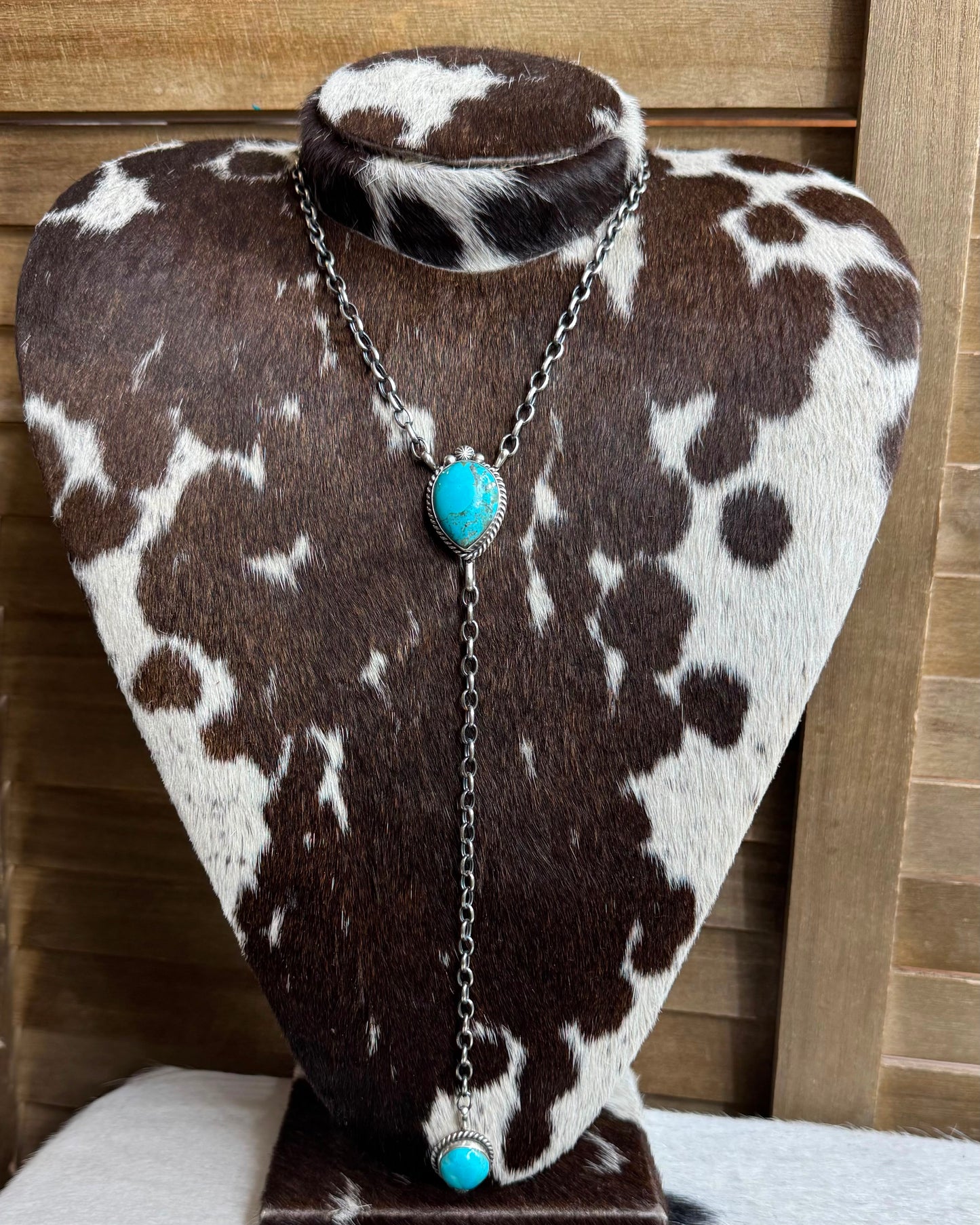 Turquoise 2 Stone Lariat *Native