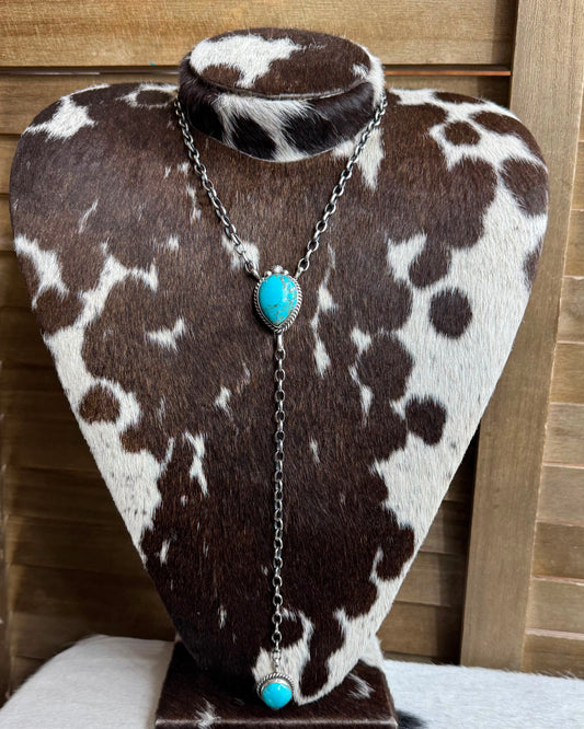 Turquoise 2 Stone Lariat *Native