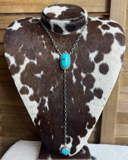 Turquoise 2 Stone Lariat *Native