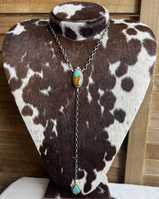 Turquoise 2 Stone Lariat *Native