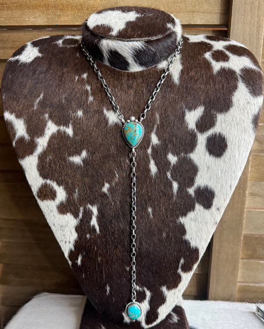 Turquoise 2 Stone Lariat *Native