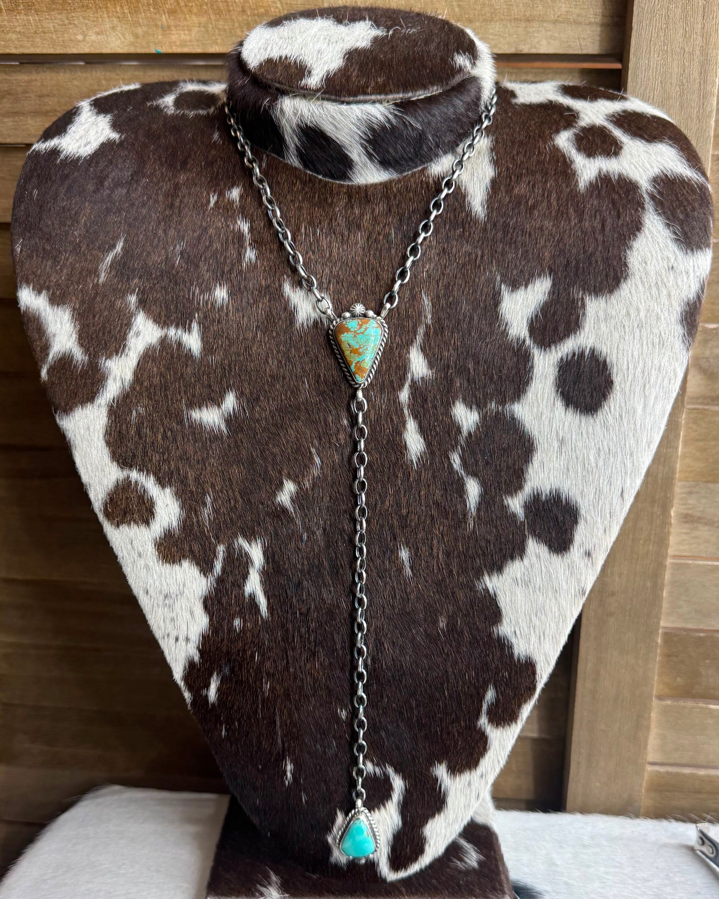Turquoise 2 Stone Lariat *Native