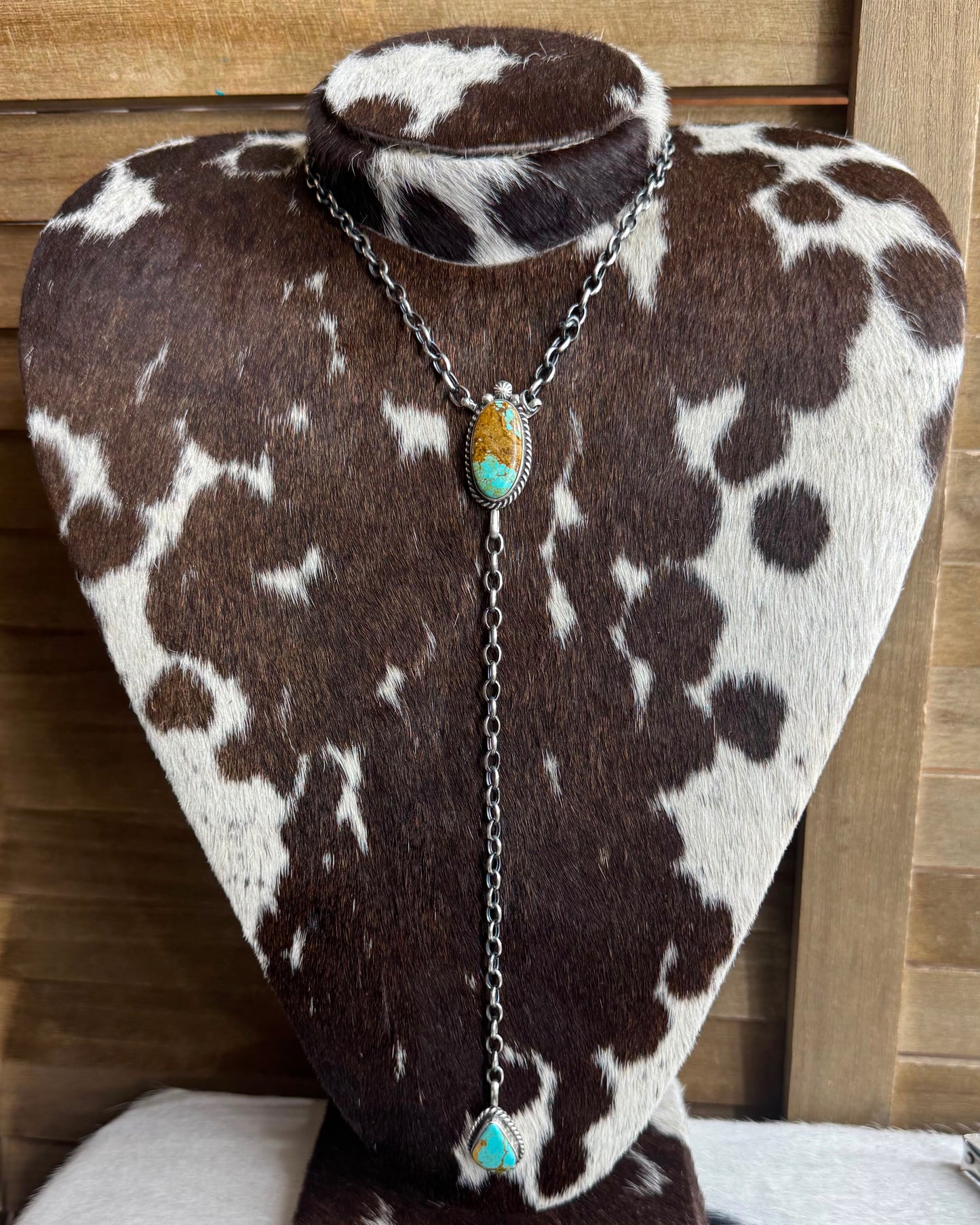 Turquoise 2 Stone Lariat *Native