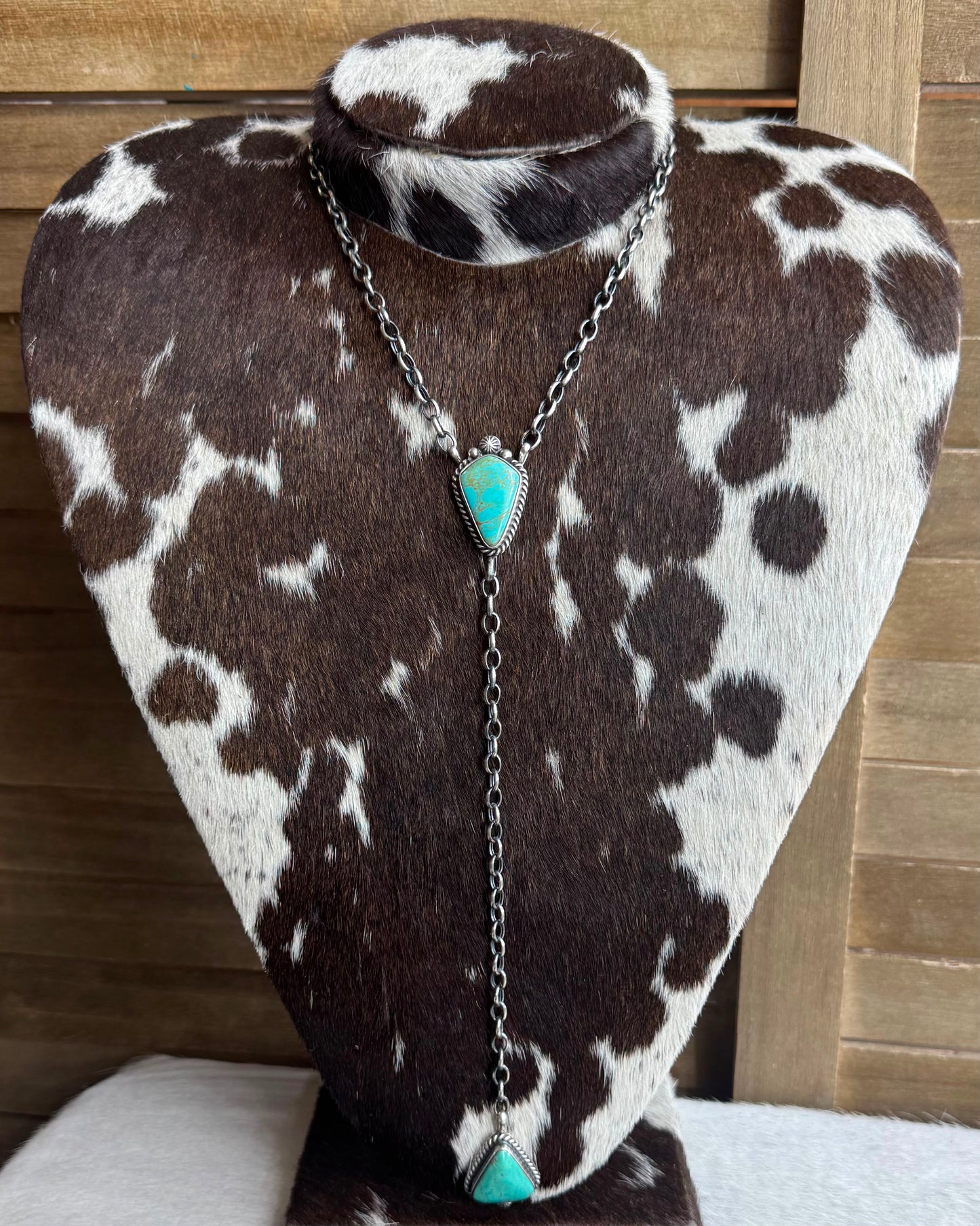 Turquoise 2 Stone Lariat *Native