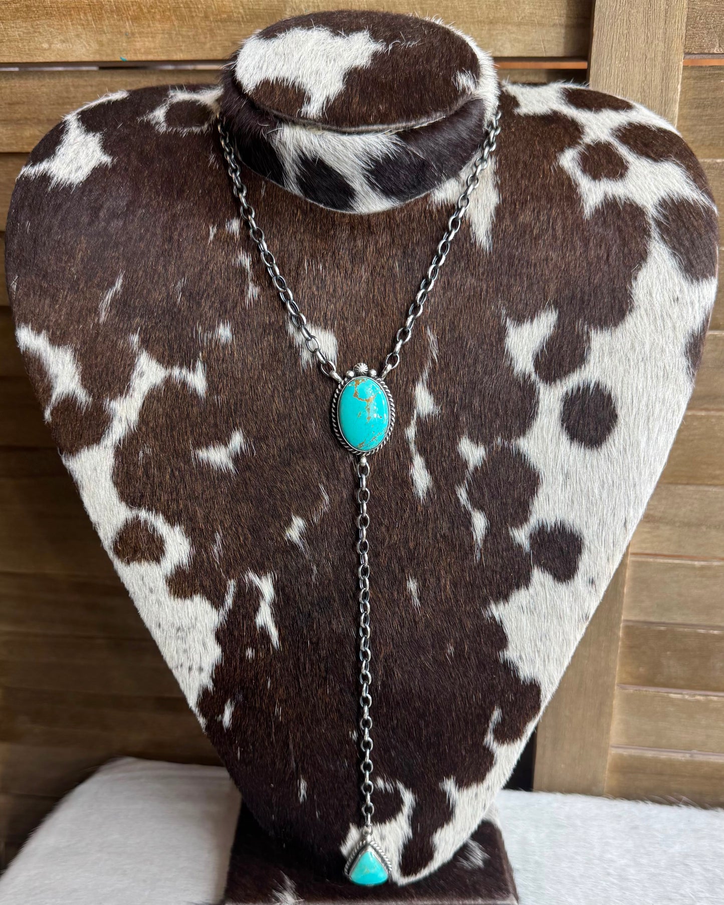 Turquoise 2 Stone Lariat *Native