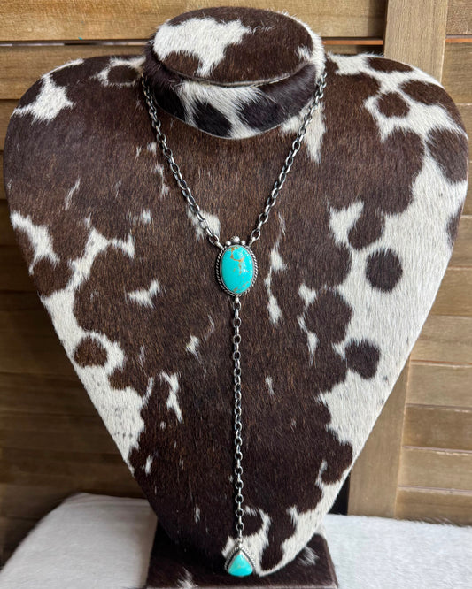 Turquoise 2 Stone Lariat *Native