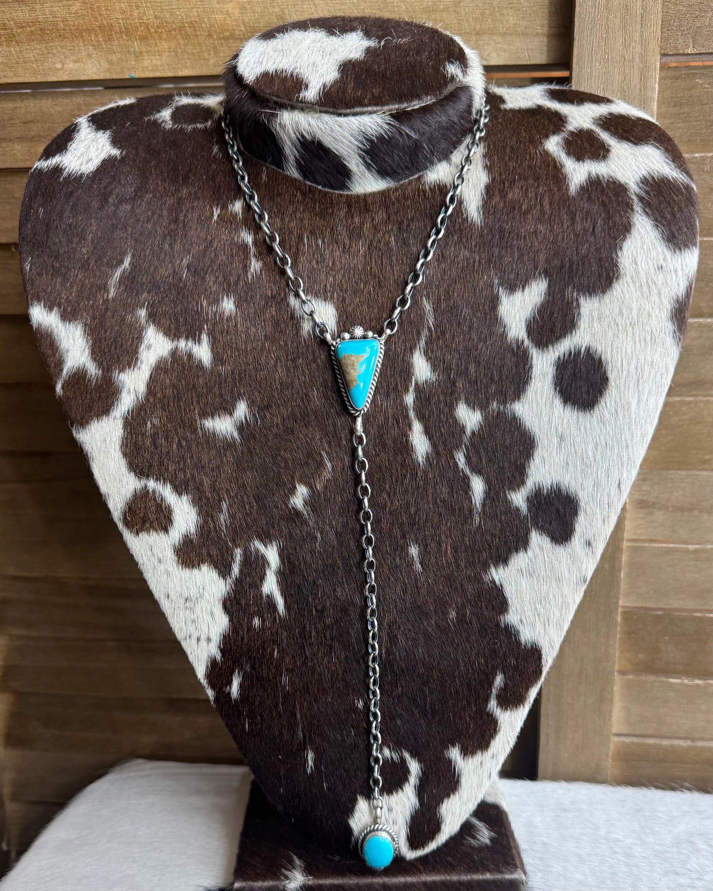 Turquoise 2 Stone Lariat *Native