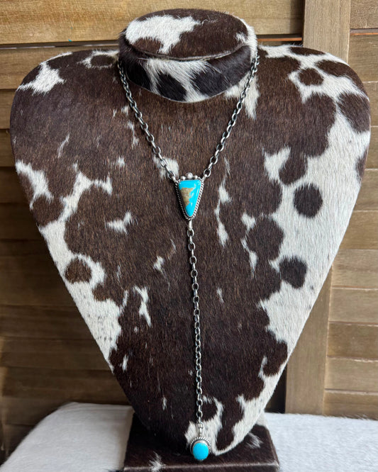 Turquoise 2 Stone Lariat *Native