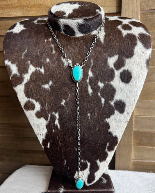 Turquoise 2 Stone Lariat *Native