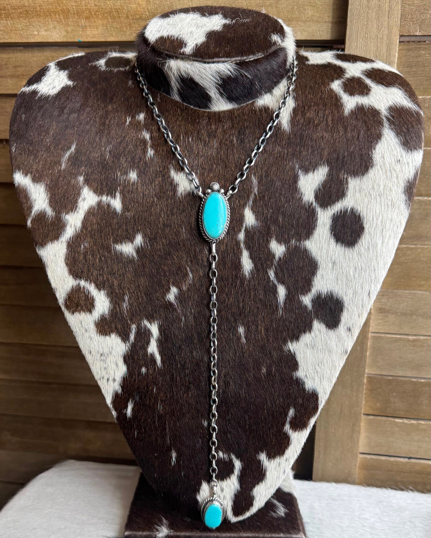 Turquoise 2 Stone Lariat *Native