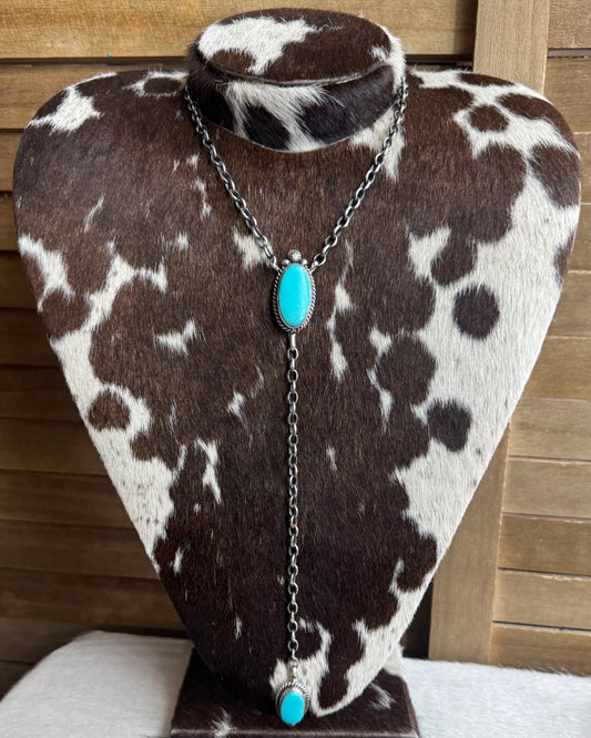 Turquoise 2 Stone Lariat *Native