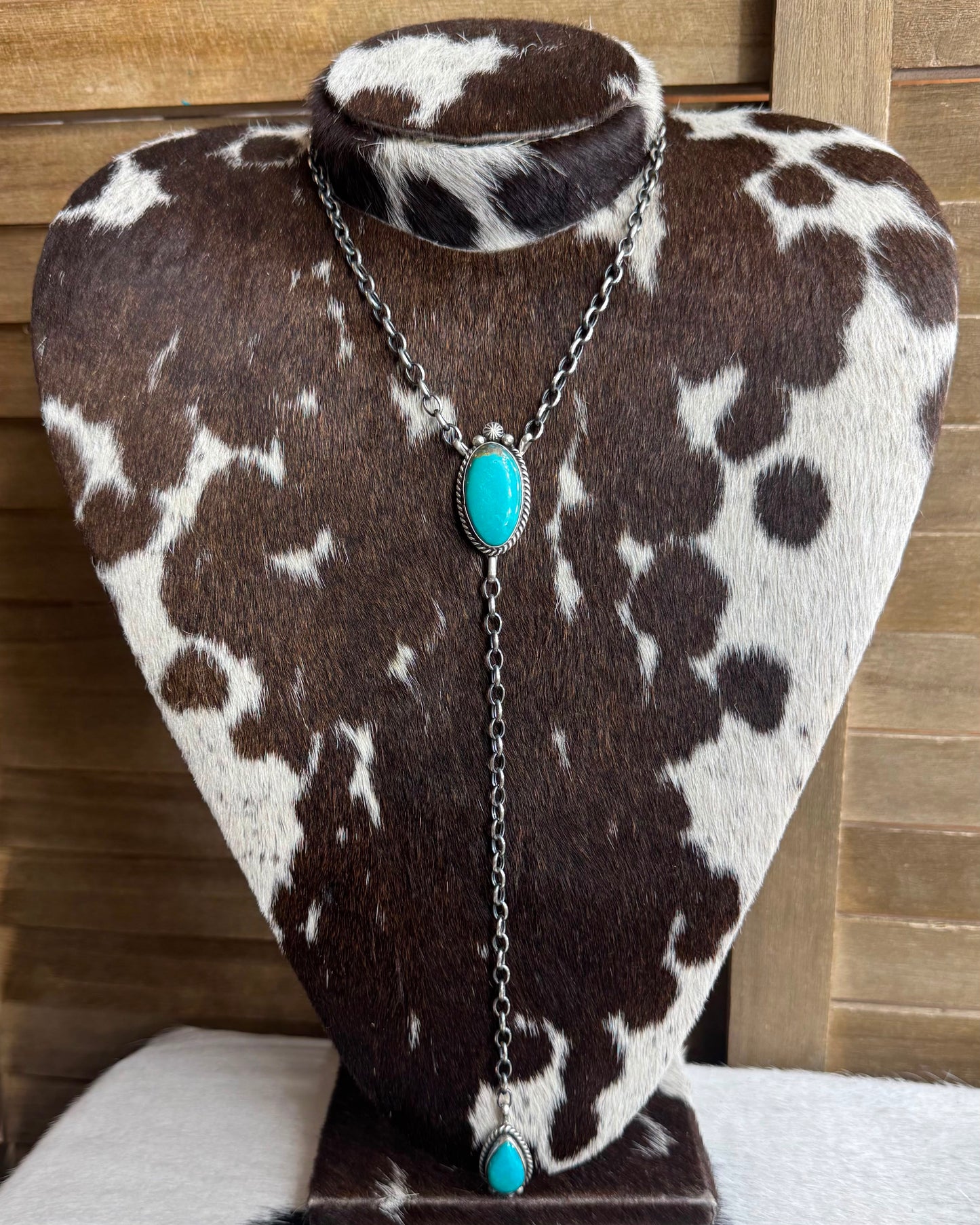 Turquoise 2 Stone Lariat *Native