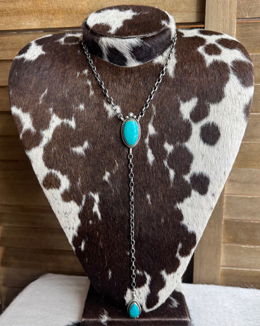 Turquoise 2 Stone Lariat *Native