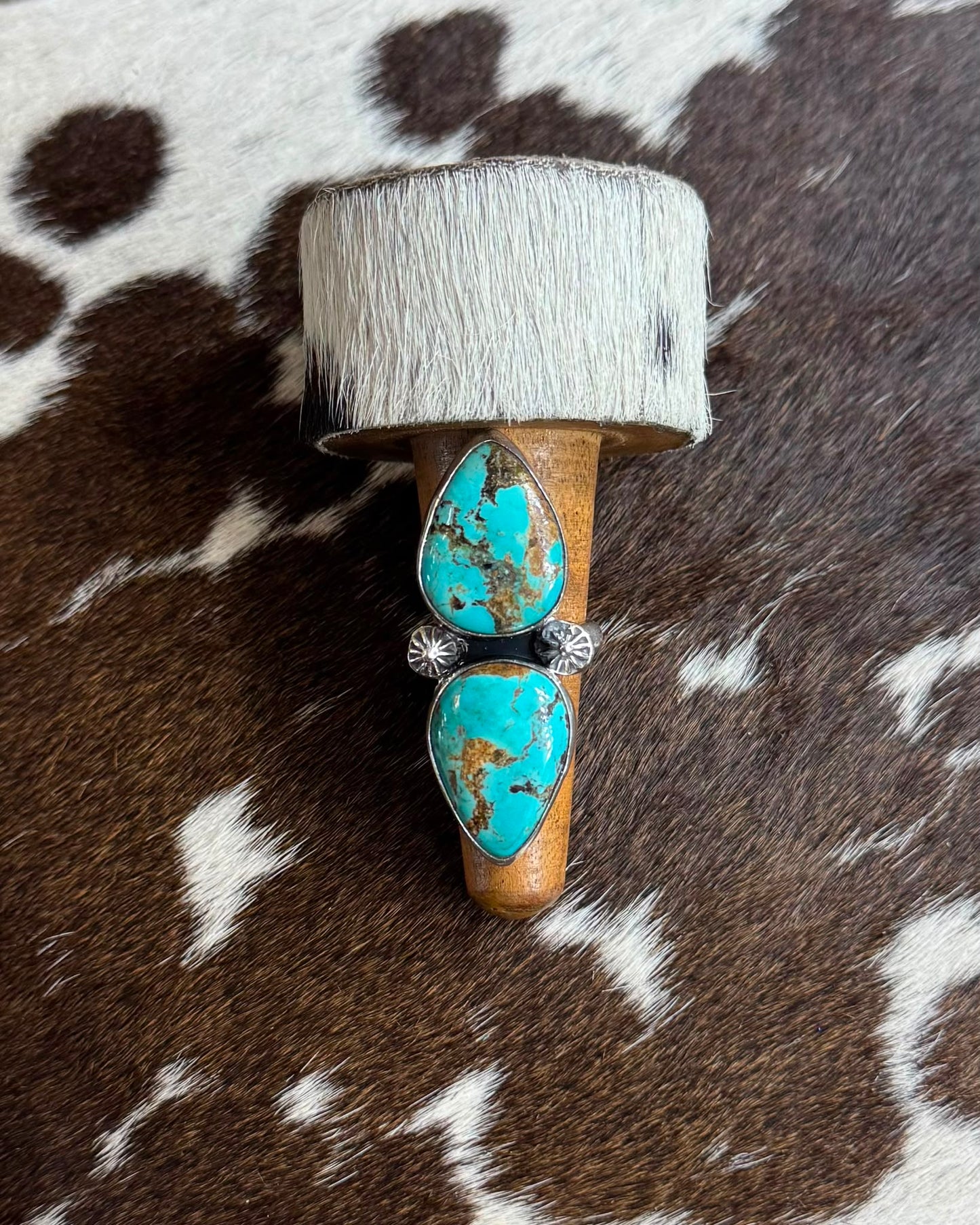 Double Stone Turquoise Ring *Native