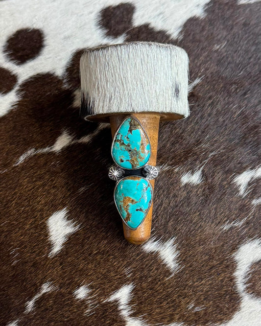Double Stone Turquoise Ring *Native
