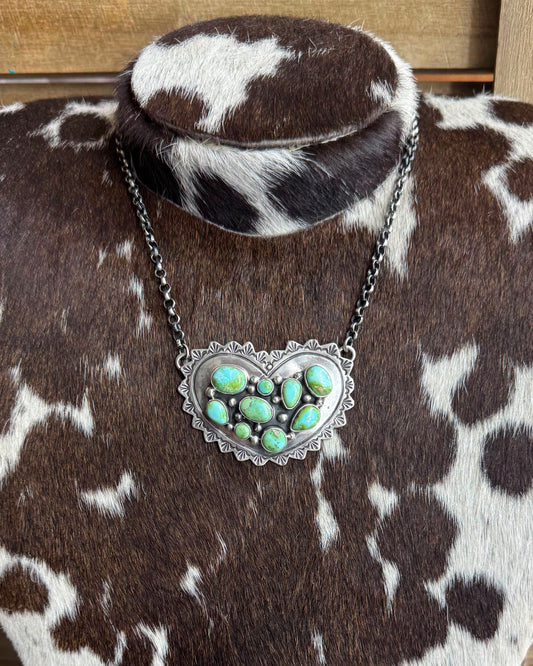 Pebbled Sonoran Heart Necklace *Native
