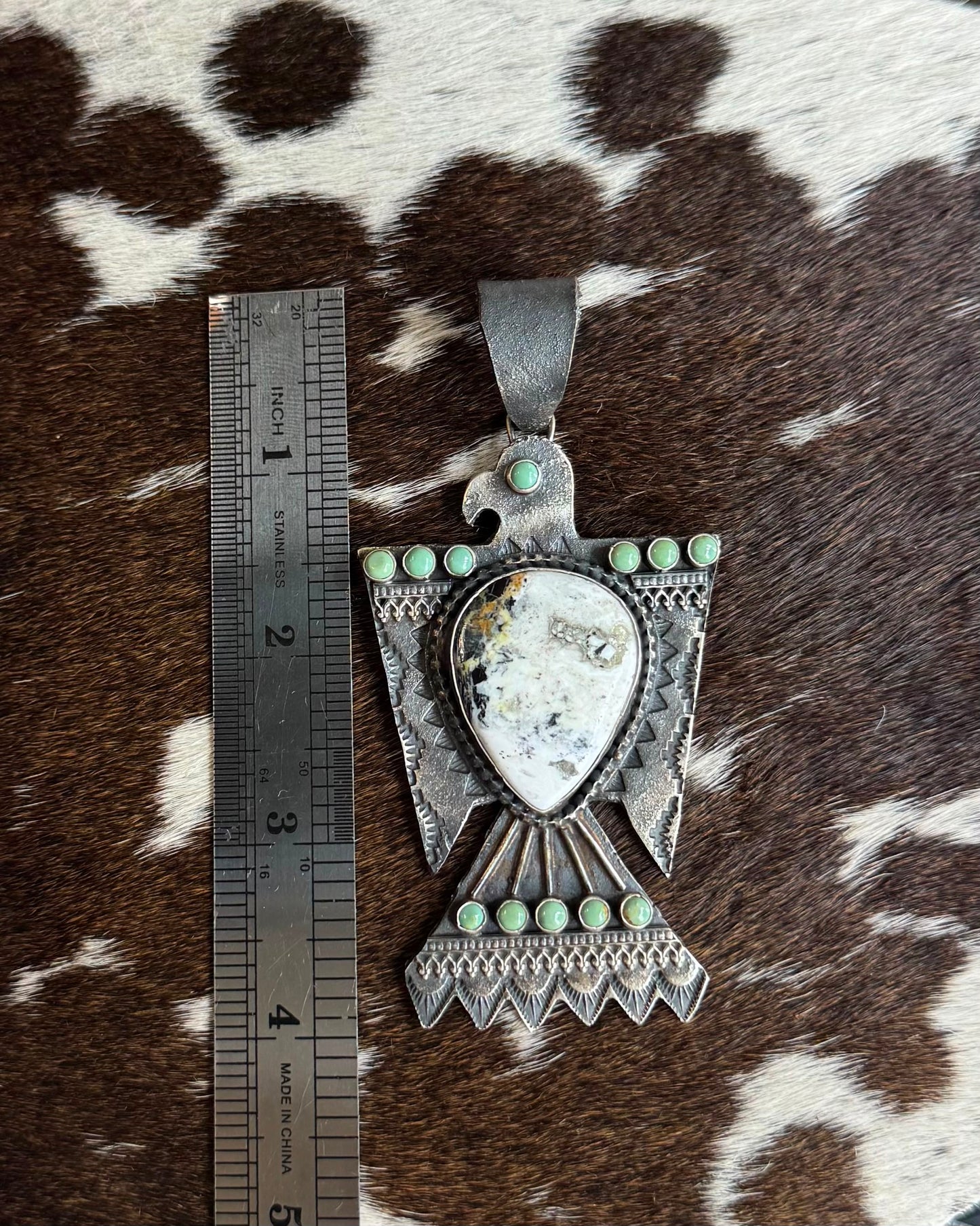 White Buffalo Thunderbird Pendant *Native