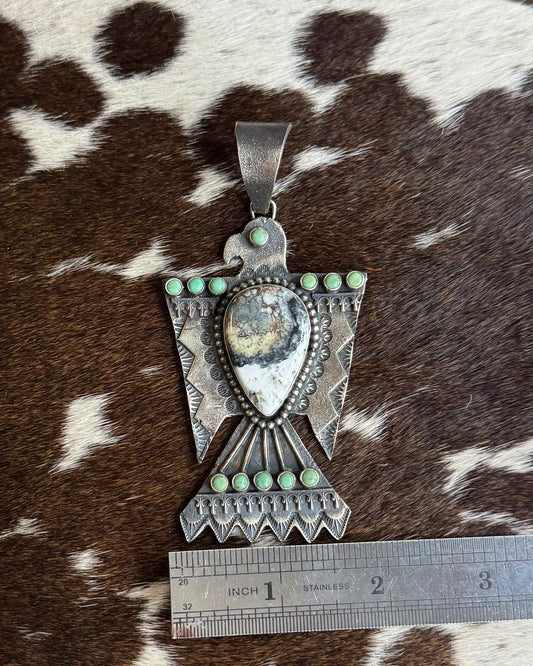 White Buffalo Thunderbird Pendant *Native