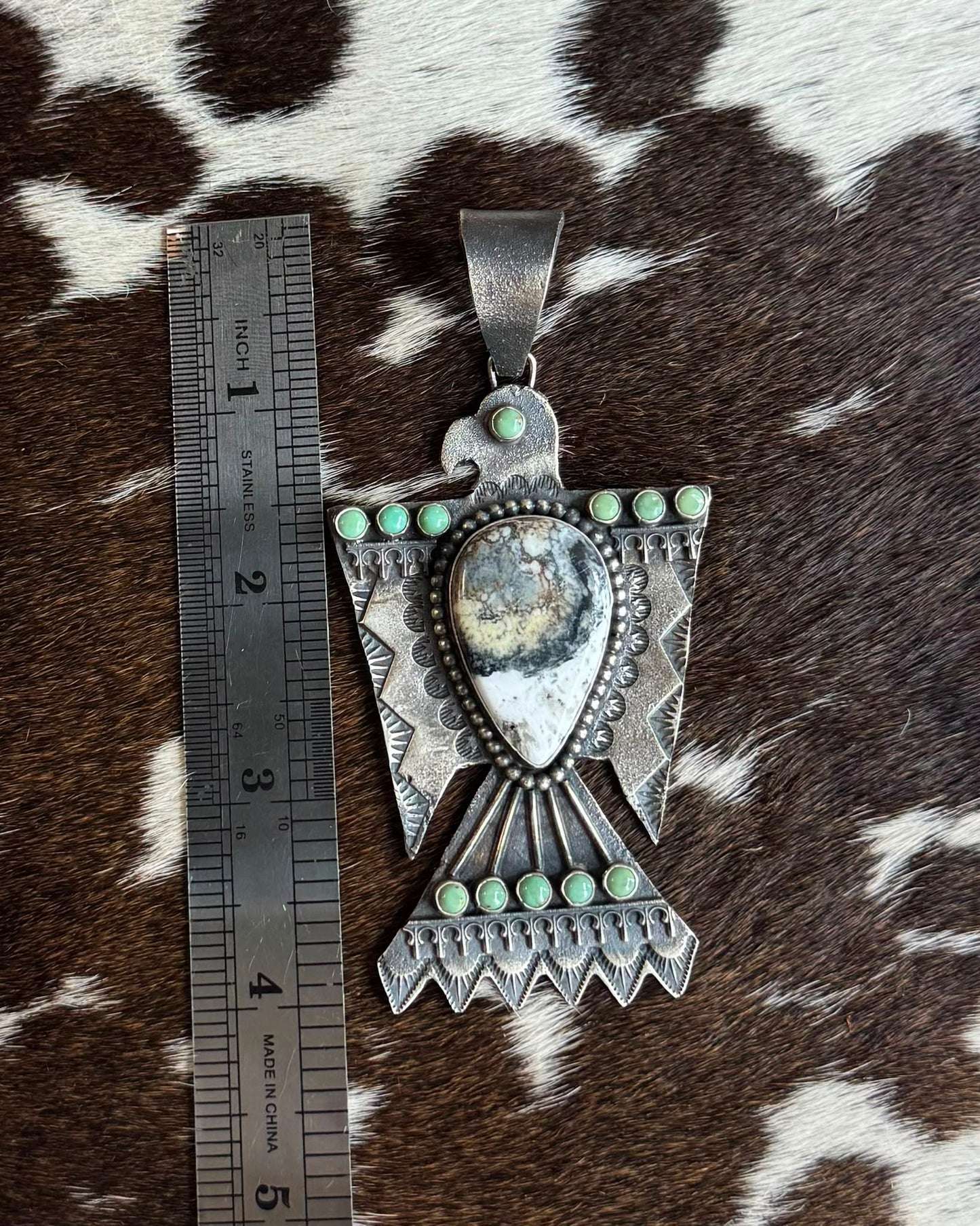 White Buffalo Thunderbird Pendant *Native