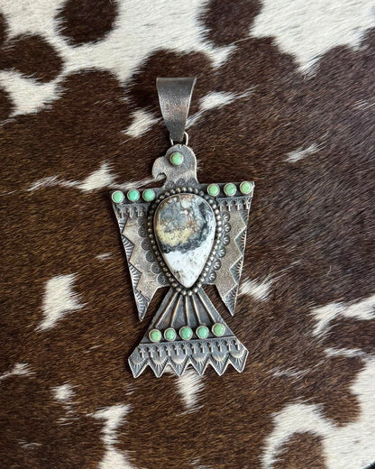 White Buffalo Thunderbird Pendant *Native