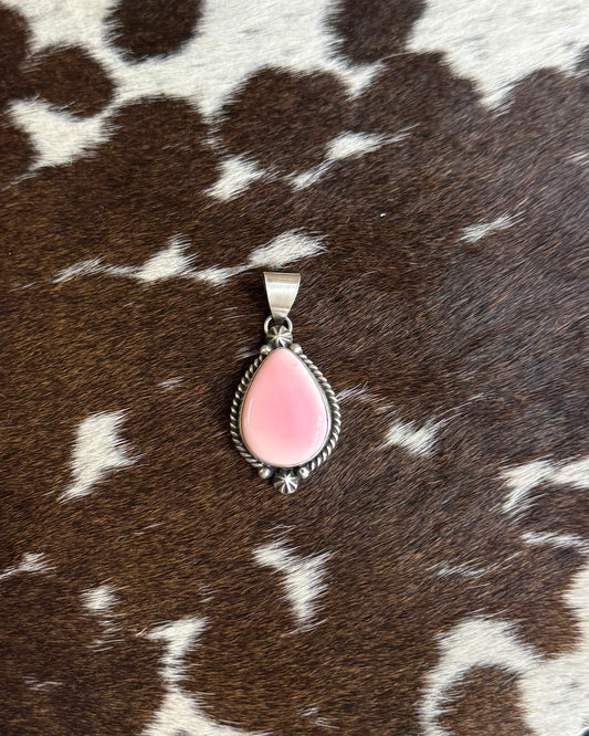 Pink Conch Teardrop Pendant *Native