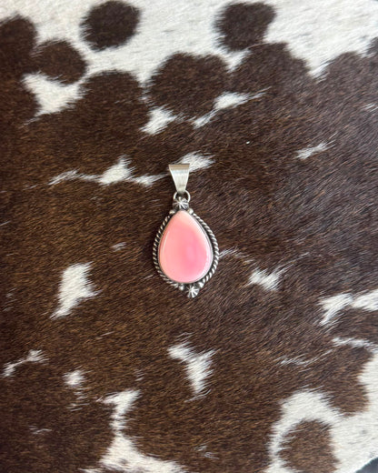 Pink Conch Teardrop Pendant *Native