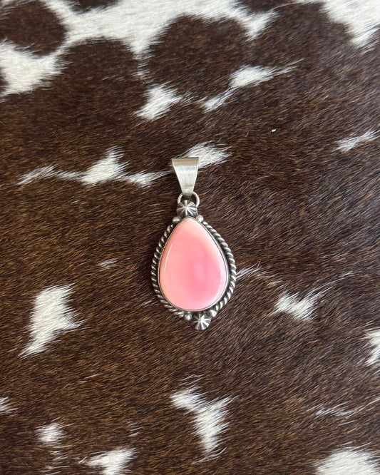 Pink Conch Teardrop Pendant *Native