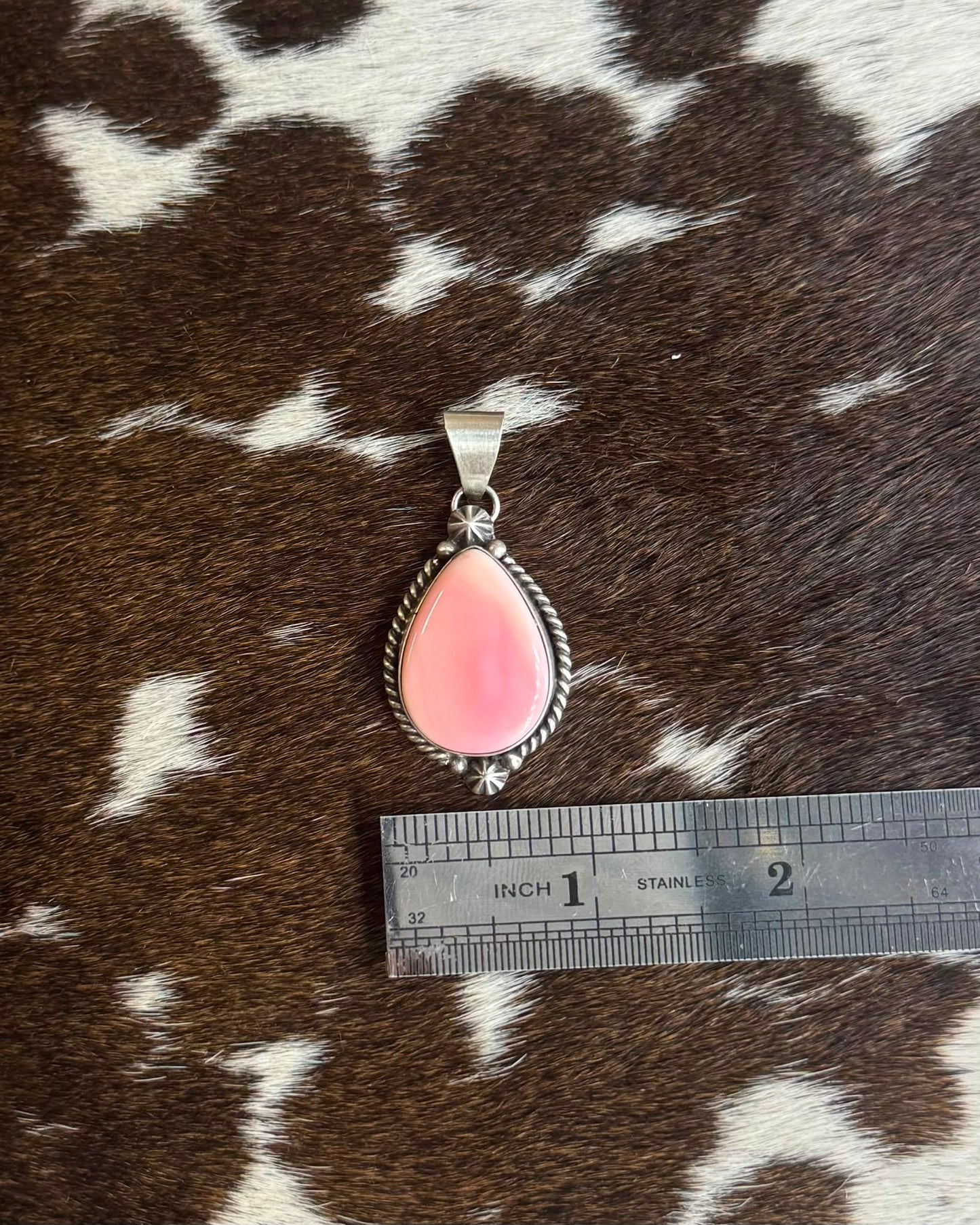 Pink Conch Teardrop Pendant *Native