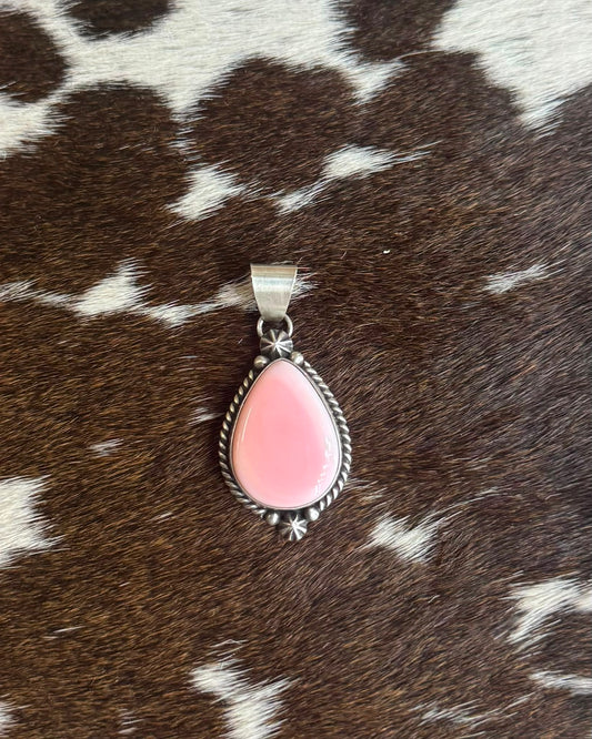 Pink Conch Teardrop Pendant *Native