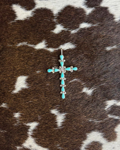 Zuni Turquoise Cross Pendant *Native