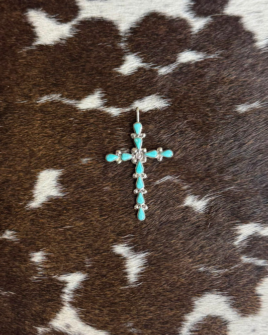Zuni Turquoise Cross Pendant *Native