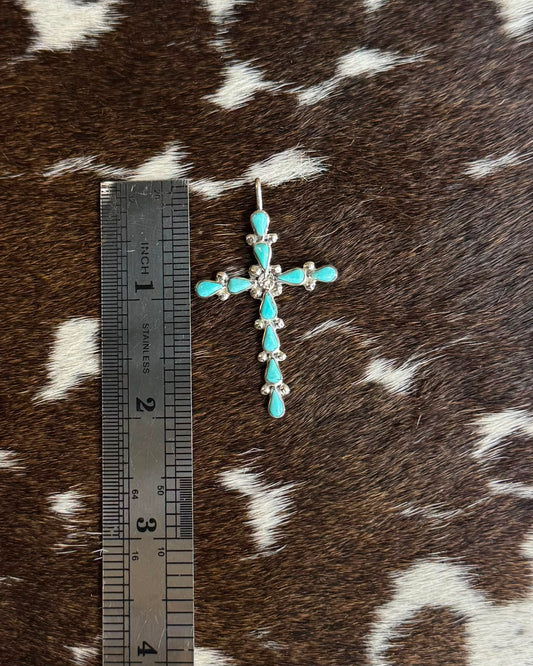 Zuni Turquoise Cross Pendant *Native