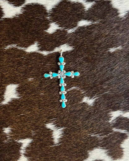 Zuni Turquoise Cross Pendant *Native