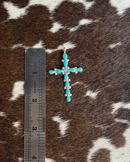 Zuni Turquoise Cross Pendant *Native