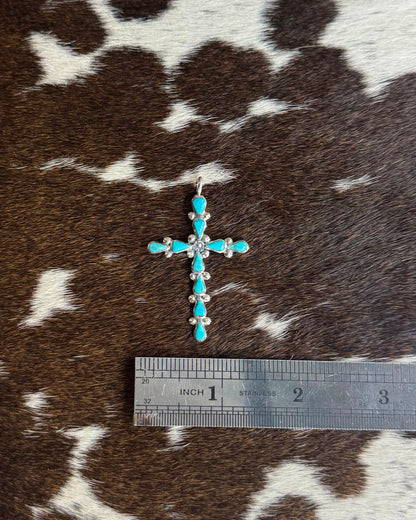 Zuni Turquoise Cross Pendant *Native