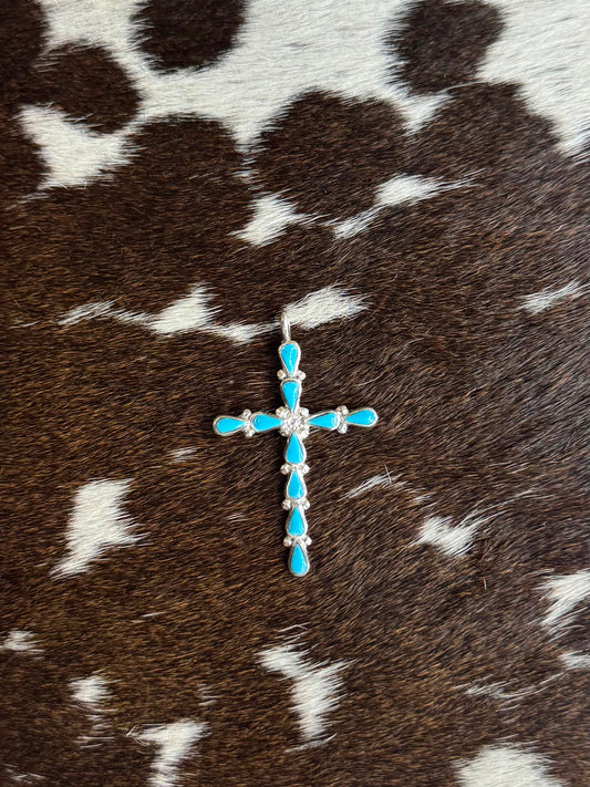 Zuni Turquoise Cross Pendant *Native