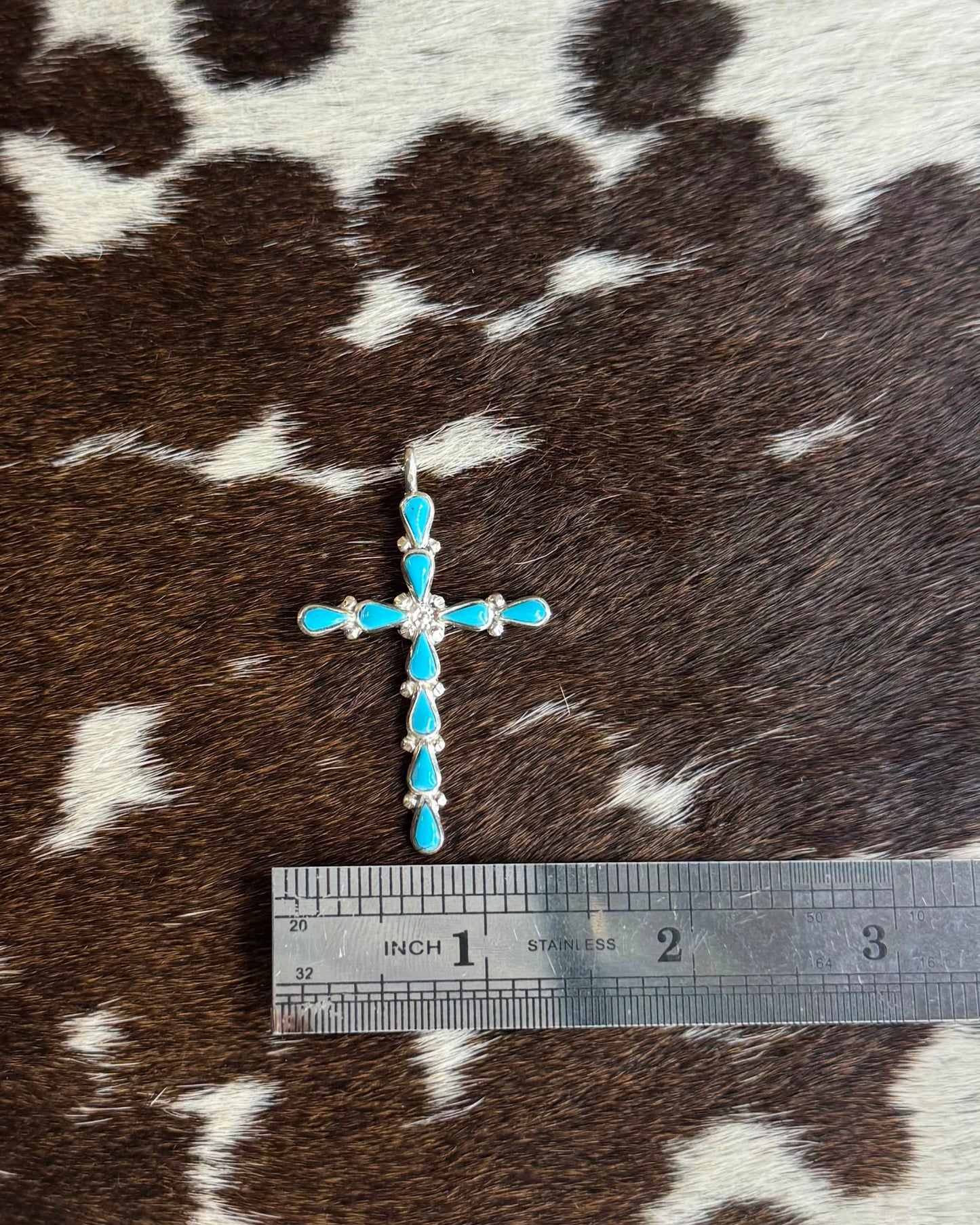 Zuni Turquoise Cross Pendant *Native