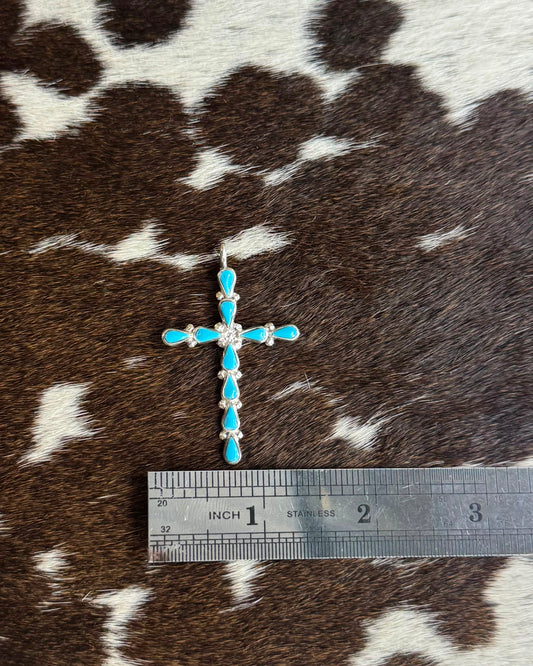 Zuni Turquoise Cross Pendant *Native