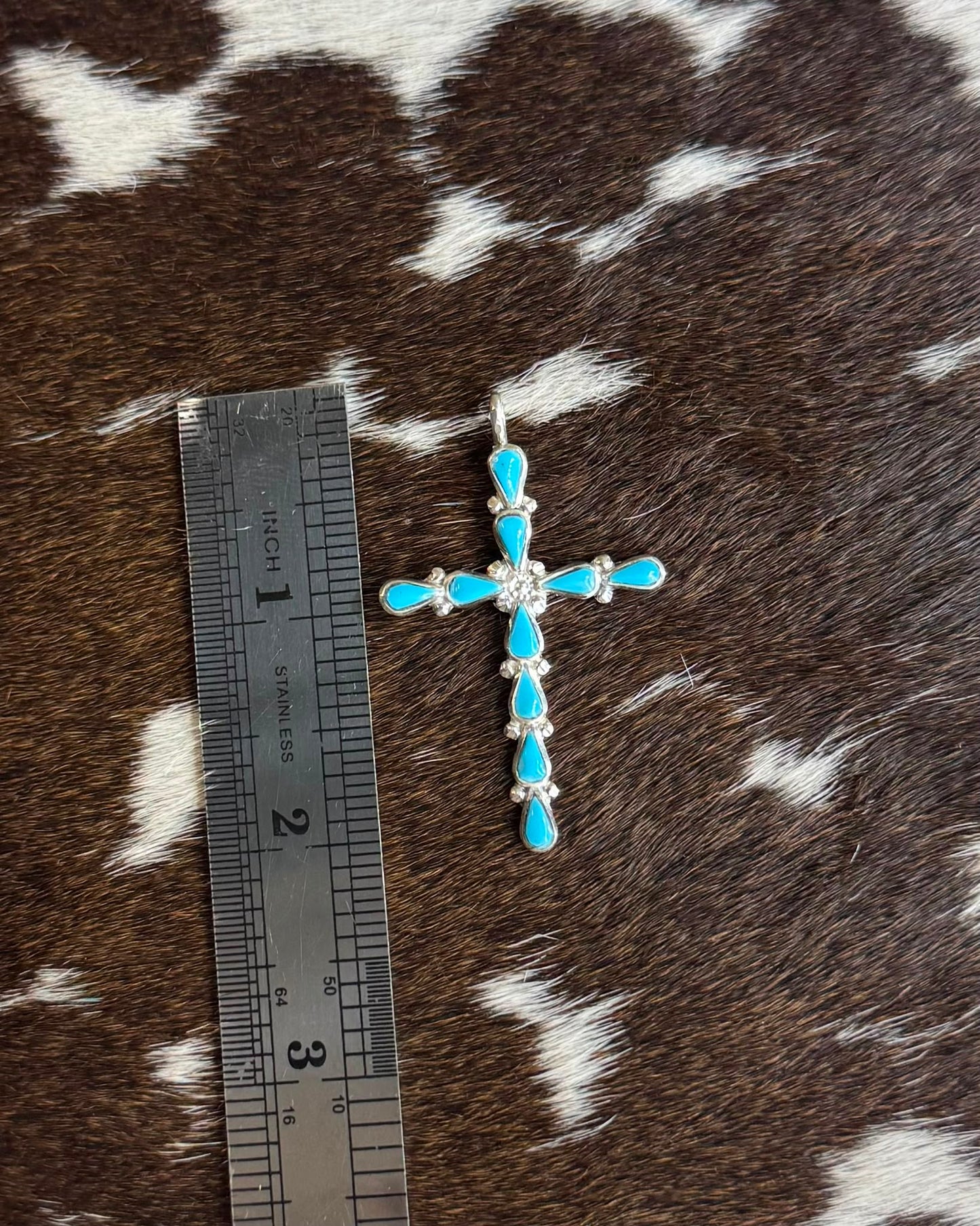 Zuni Turquoise Cross Pendant *Native