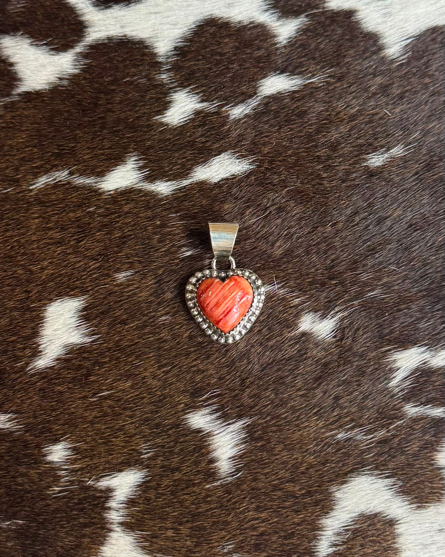 Orange Spiny Heart Pendant * Native