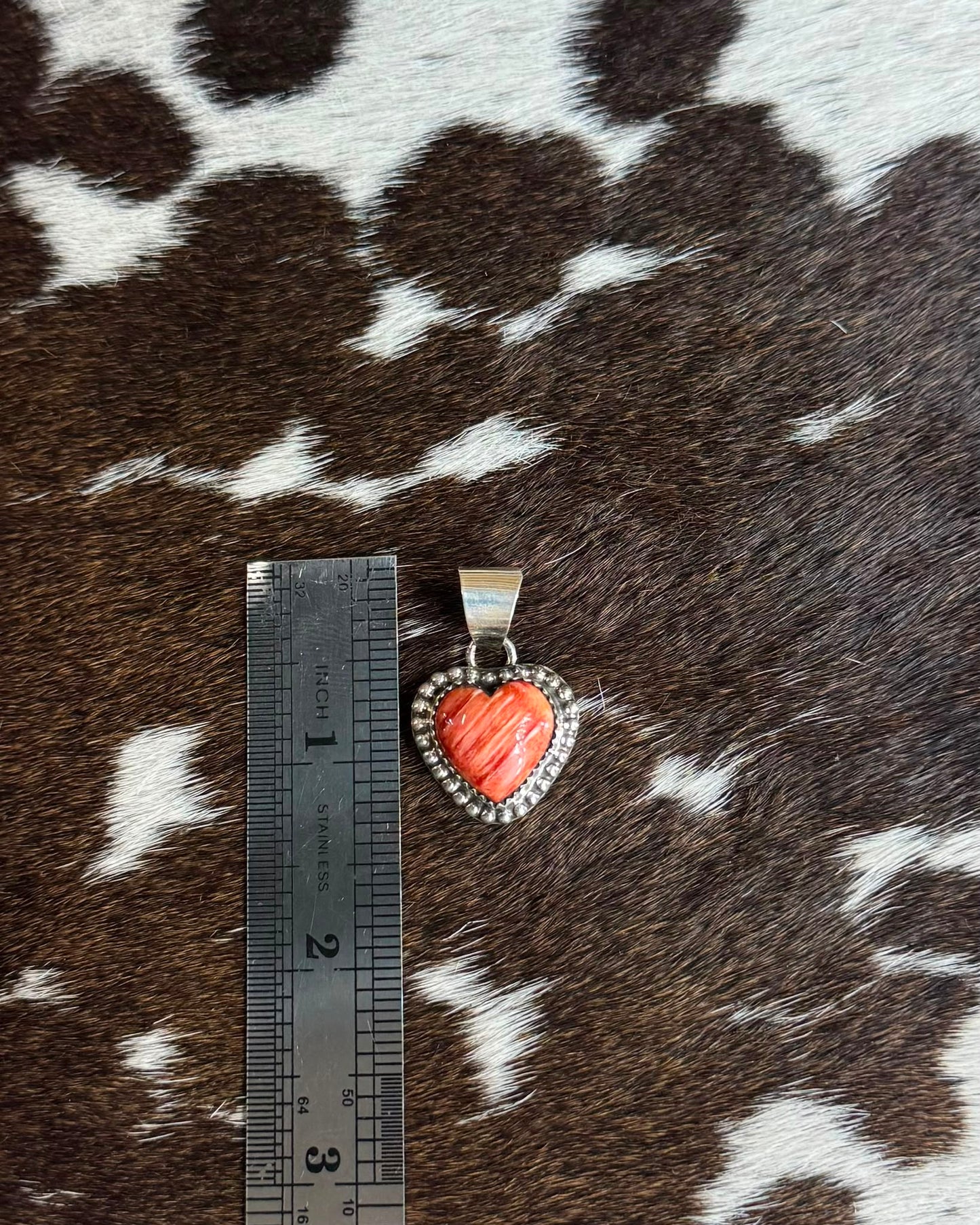 Orange Spiny Heart Pendant * Native