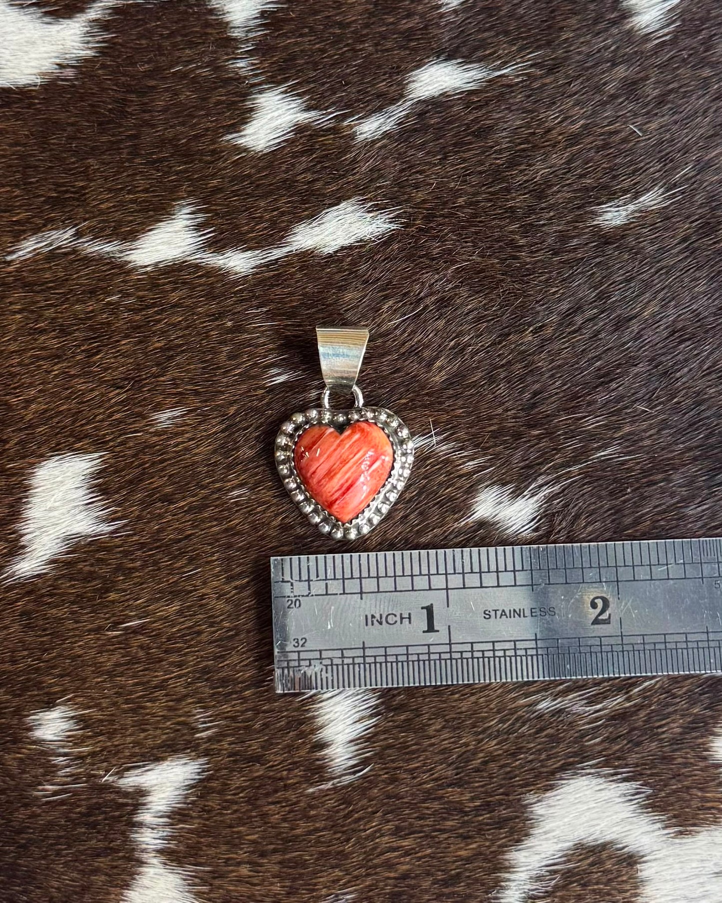 Orange Spiny Heart Pendant * Native