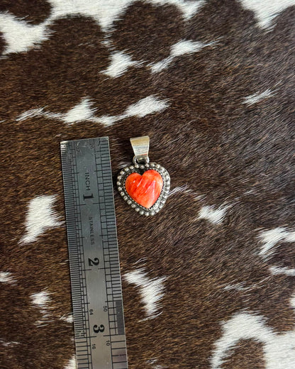 Red Spiny Heart Pendant * Native