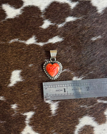 Red Spiny Heart Pendant * Native